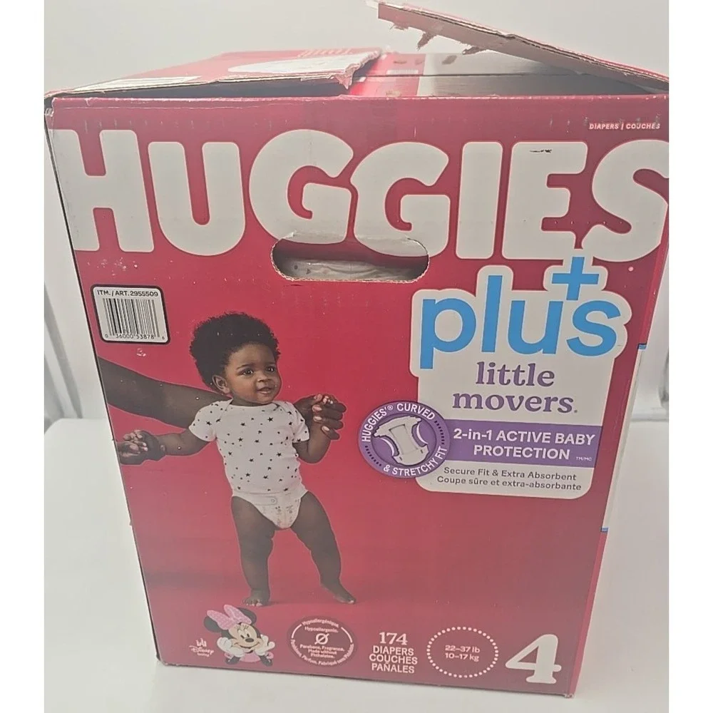 Huggies Little Movers Plus Diapers, Size 4 (174-Count)
